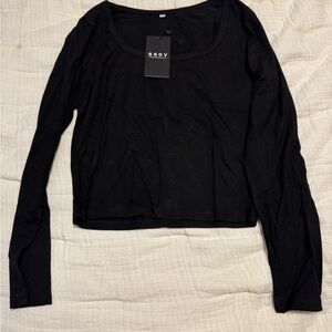 Women's Black Long Sleeve Top